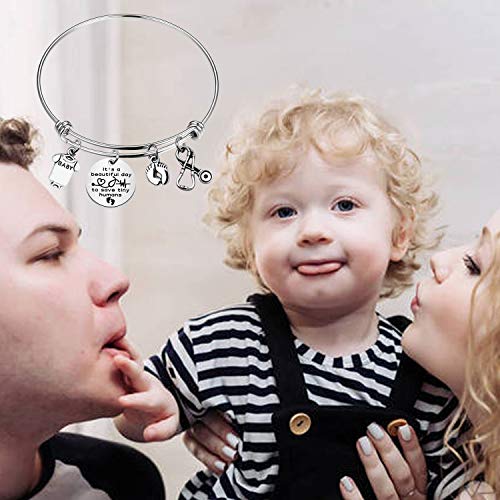 CHOORO NICU Nurse Bangle Bracelet Gifts Midwife Jewelry Baby Footprints Stethoscope Bracelet NICU Nurse Jewelry Pediatric Nurse Gift (tiny humans bracelet) - Image 4