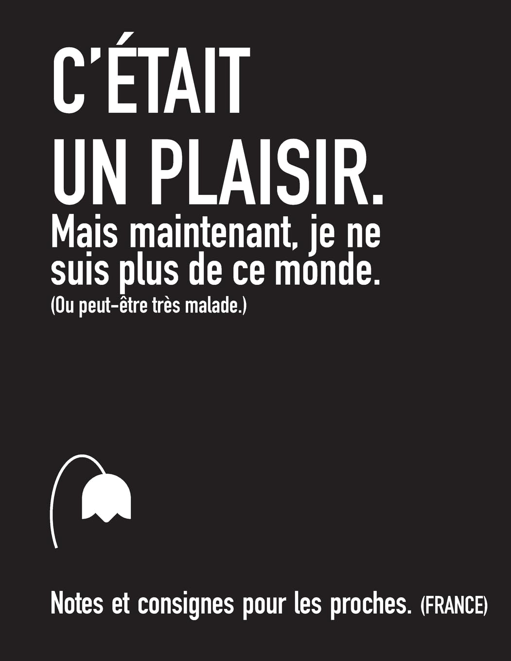 C'était un plaisir. Mais maintenant, je ne suis plus de ce monde. (pour France): Notes et consignes pour les proches.