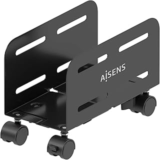 AISENS Soporte Metálico Ajustable de Suelo para CPU, Negro