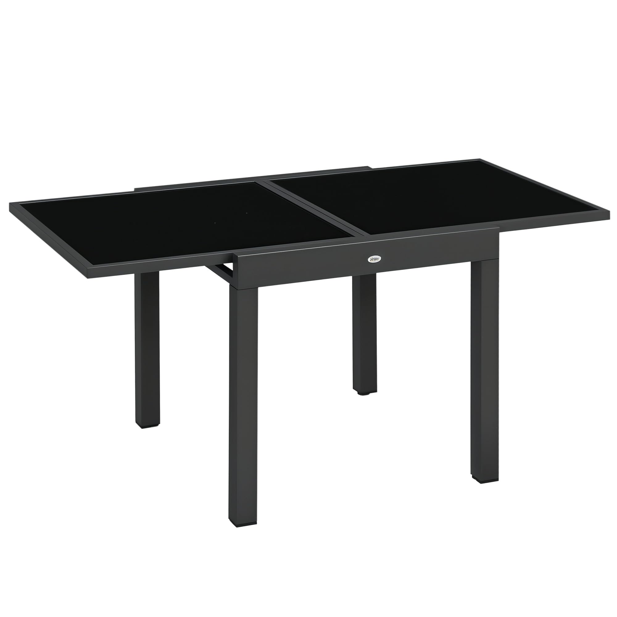 Outsunny Extending Garden Table Outdoor 80/160x80x75 cm Black