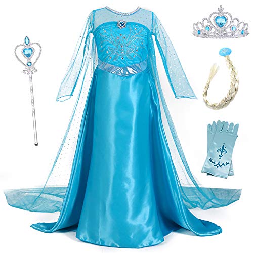 Vestido de princesa Elsa de Frozen con accesorios 3-10 años