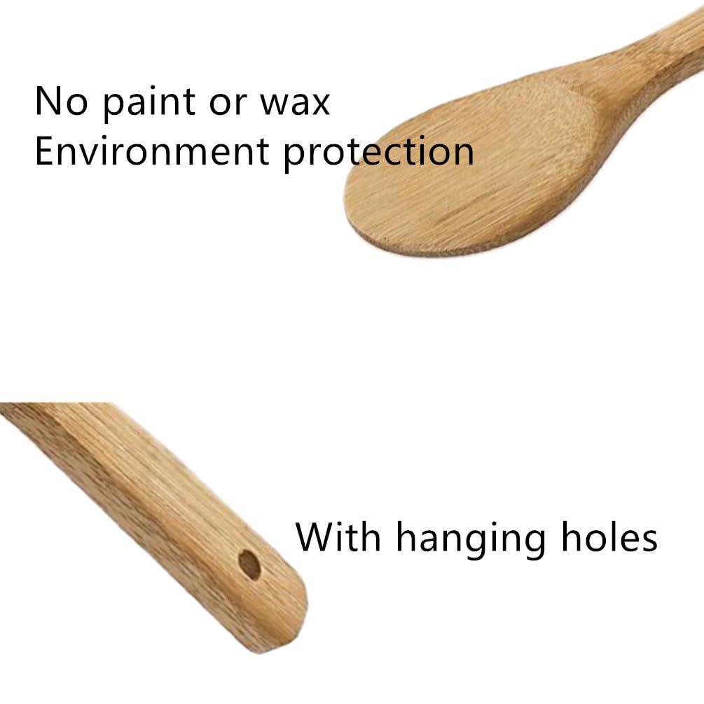 ACZ 9 Inch Bamboo Rice Scoops Paddles Wooden Nonstick Rice Spatula Large Wood Serving Salad Spoons Scooper For Cooking Stirring Soup Sushi Kitchen Utensil Set 3 Pack  2216 P 108405632 - View #9