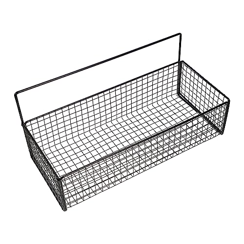 BESTonZON Hanging Wall Wire Baskets, Black Metal, 10-Inch