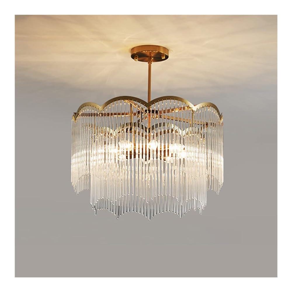 Lustre rond doré moderne en verre postmoderne 60cm pour salon
