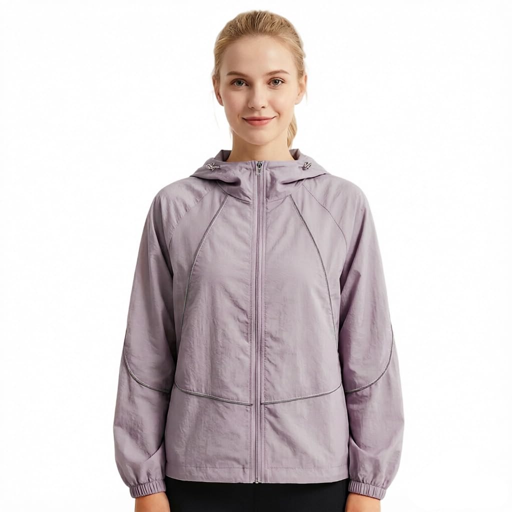 UPF 50+ Women's Slim-Fit Sun Protection Hoodie -Lightweight & Breathable Summer Jacket with Reflective Trim, Adjustable Hem for Outdoor, Commute, Sport, Travel-image-36