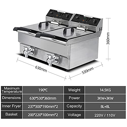 ICCI Fritteuse 3000W Kommerzielle Öl Fritteuse mit Korb, Professionelle Auftisch Induktions Öl Fisch Fritteuse mit… – Bild 3