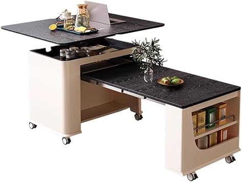 Lift-Top Coffee Table with Storage, Extendable Dining & Work Table, Folding End Tables Multi-function Sofa Side Table, Height Adjustable, Space-Saving Coffee Table for Small Space & Living Rooms