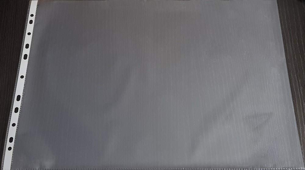 PS-Handelshaus Ringbuch A3 Querformat mit 100 A3 Prospekthüllen | 1x Veloflex Exclusiv Ringbuch A3 Quer + 100x glasklare 80my PP Sichthüllen. Dokumentenecht & recycelbar.