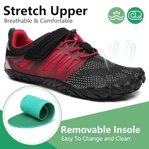 Image of SAGUARO Womens Mens Barefoot Shoes Minimalist Trail Runner Wide Toe Box Zero Drop Outdoor Cross Training Shoe