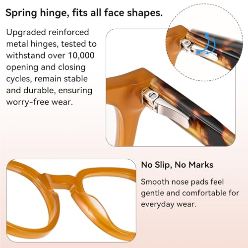 Image of Dollger Blue Light Blocking Glasses for Men Women Retro Round Anti Eye Strain Computer Gaming BlueLight Eyeglasses