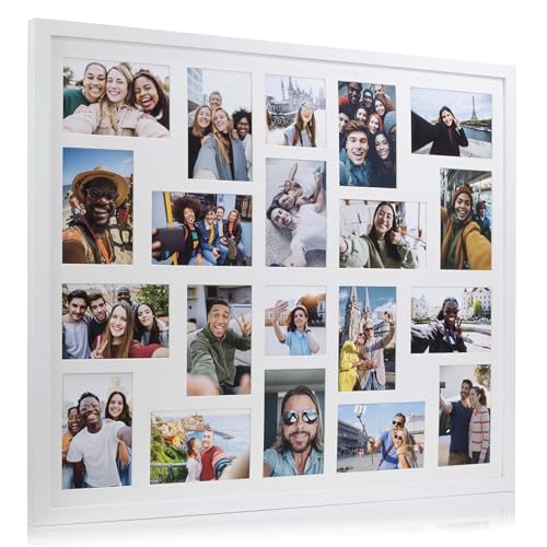 8/9/10/12/16/20 Photos Large Multi Picture Frame Collage Aperture Decor Memories-20 Aperture-White