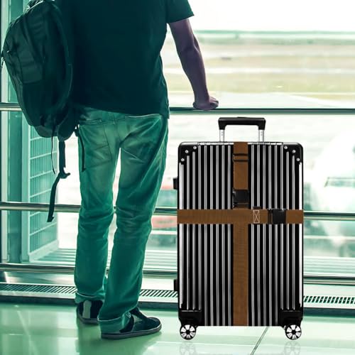 Image of Luggage Straps for Suitcases TSA Approved-2 Pack Bright Personalized Luggage Belt Strap for Suitcase /Carry On Bag Luggage Accessories for Travel (Brown)