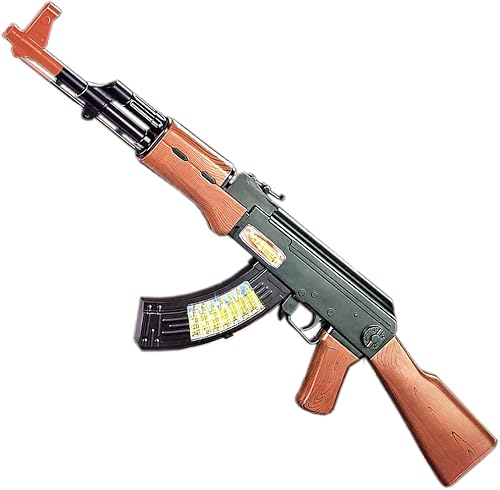 LilPals' Rifle de ametralladora de juguete AK-47 de 27 pulgadas, con luz deslumbrante, sonido increíble y acción única