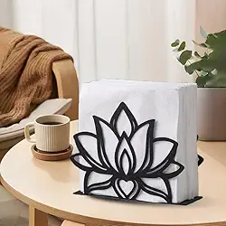 Suporte de guardanapo de lótus de metal preto estilo nórdico vertical suporte de lenços de ferro casa cozinha mesa de jantar acessórios de restaurante
