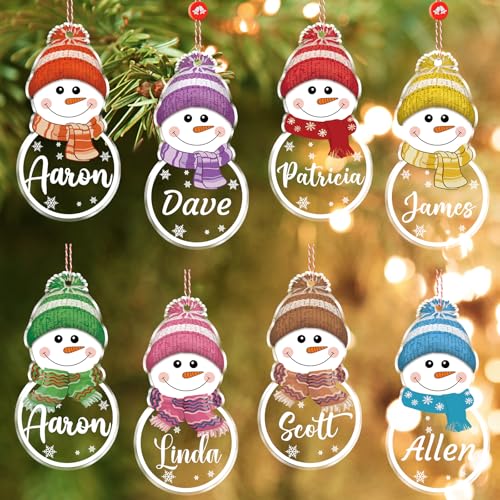 iDIY Personalised Christmas Bauble 10 CM Personalised Christmas Decorations Acrylic Snowman Christmas Decorations Personalised Baubles for Christmas Tree