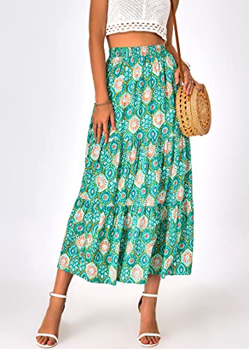 Image of KIRUNDO Maxi Skirts for Women Summer Boho Floral Long Skirt