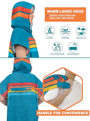 Image of SUN CUBE Surf Poncho Changing Robe with Hood | Thick Quick Dry Microfiber Wetsuit Changing Towel for Surfing Beach Swim Outdoor Sports