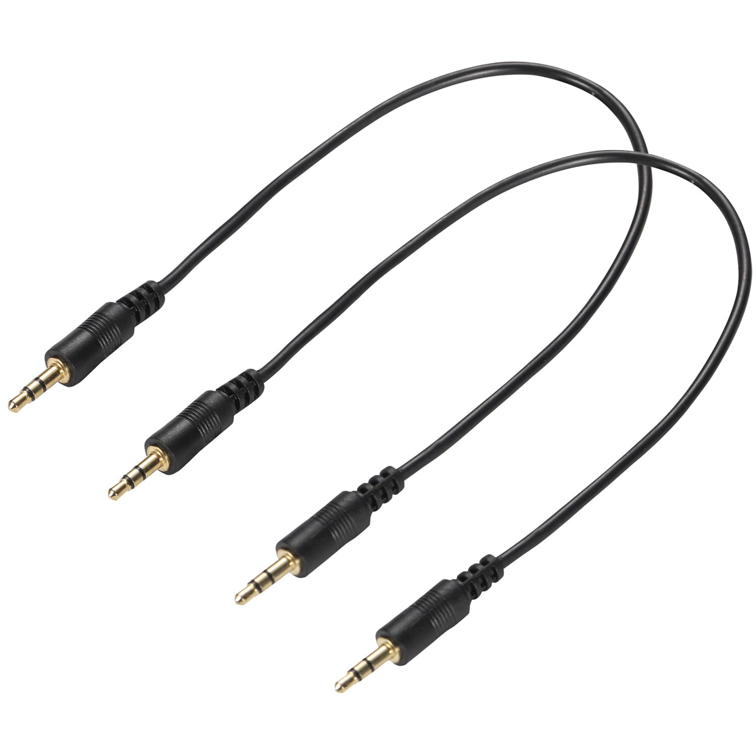 Greluma 2 Pezzi Cavo Audio Jack TRS 3.5mm Maschio-maschio, 30 Cm, Stereo A 3 Poli, Placcato Oro, Per Cuffie, Microfoni E Fotocamere DSLR - 2