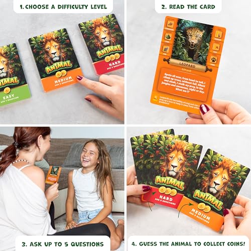 Image of Guess the Animal Game for Kids & Family, Fun Guess in 5 Clues Learning Toy