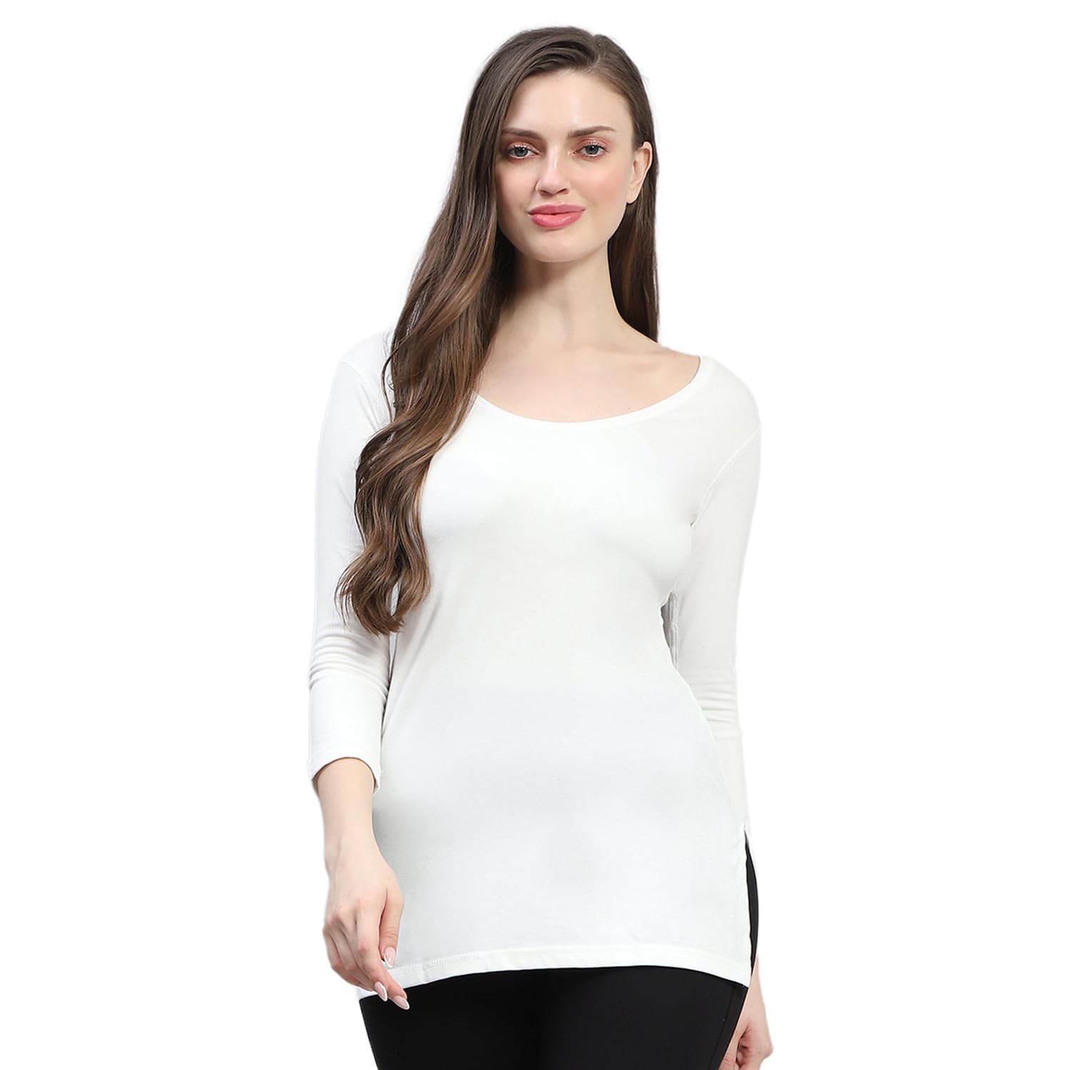 monte carlo Womens Solid Round Neck 3/4th Sleeve Thermal Vest (6240SL1)-picture-39