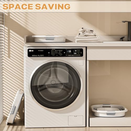 Image of 43L(11.5Gallon) Collapsible Laundry Baskets Plastic, Pop Up Laundry hamper /Storage Container, Foldable Laundry Basket with Large Capacity,Sturdy,Space Saver (Grey, 2 Packs)