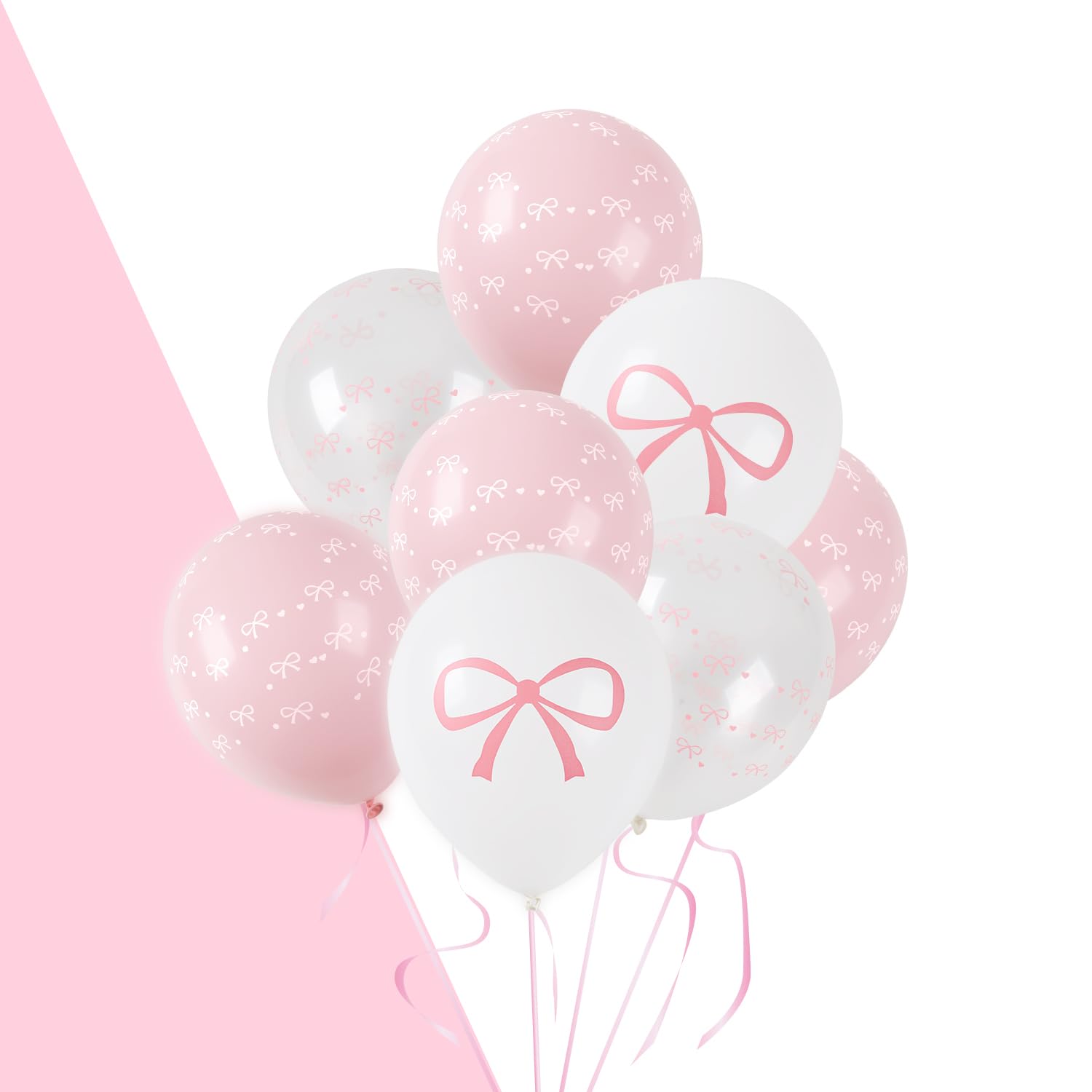 Bow Birthday Party Decorations Pink Latex Bow Balloons 12 Inch Baby Shower Bridal Bachelorette Girl Coquette Birthday Bow Theme Party Deco Supplies