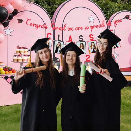 Image of Glitter Black Red Graduation Photo Banner for 2026 Graduation Party Decorations Congrats Grad We are So Proud of You Banner Class of 2026 Picture Banner for 2026 High School Grad Congratulation Party Backdrop Decorations Photo Props