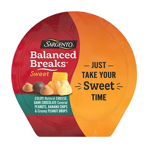 Sargento Sweet Balanced Breaks Colby Natural Cheese with Dark Chocolate Covered Peanuts, Banana Chips and Creamy Peanut Drops, 1.5 oz, 3-Pack