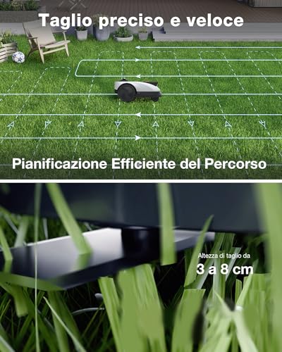 ECOVACS Goat O1200 LiDAR PRO Care Kit Robot Tosaerba senza Cavo Perimetrale, 1200 m², Navigazione Dual-LiDAR a 360°, Mappatura Automatica, Evita Ostacoli IA 3D, Taglio Bordi TruEdge
