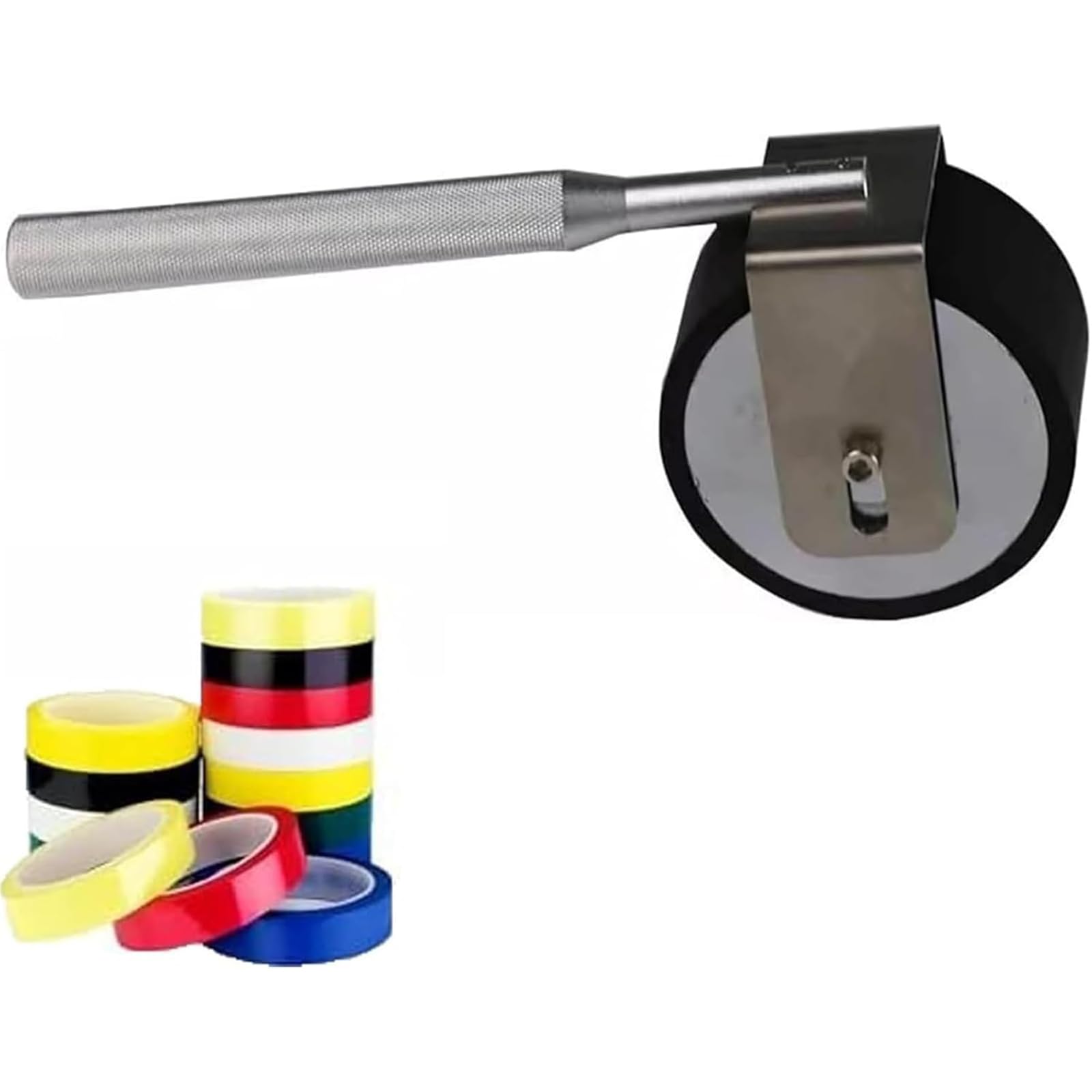 Probador Manual Cinta Adhesiva, Rueda Presión Goma Manual Industrial 2 Kg | Mango antideslizante, ancho del rodillo 45 mm y carga de presión de transferencia: 2000 ± 50 g, para película protectora