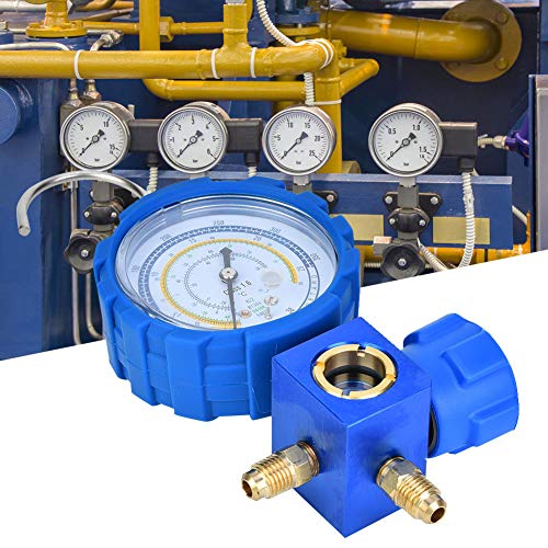 Manómetro de Manifold para Aire Acondicionado Pilipane, Herramienta de Refrigeración de Baja Presión con Visor de Cristal G1/4 para Refrigerantes R22/R410A/R134A/R407C miniatura 2