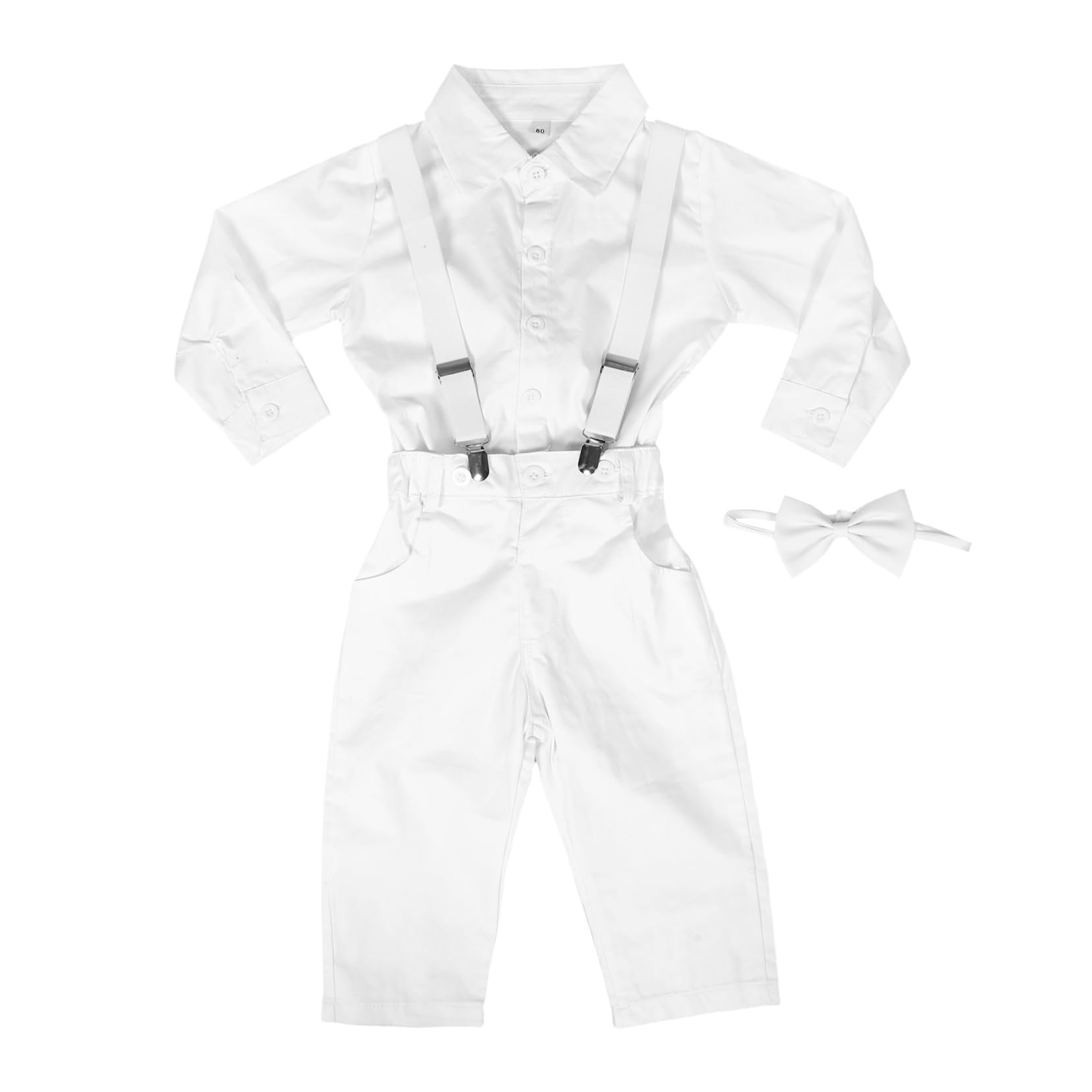 FRCOLOR Abito da battesimo per abito formale per abito da ragazzo shower vestiti per ragazzi shower Vestiti del ragazzo del cotone bianca