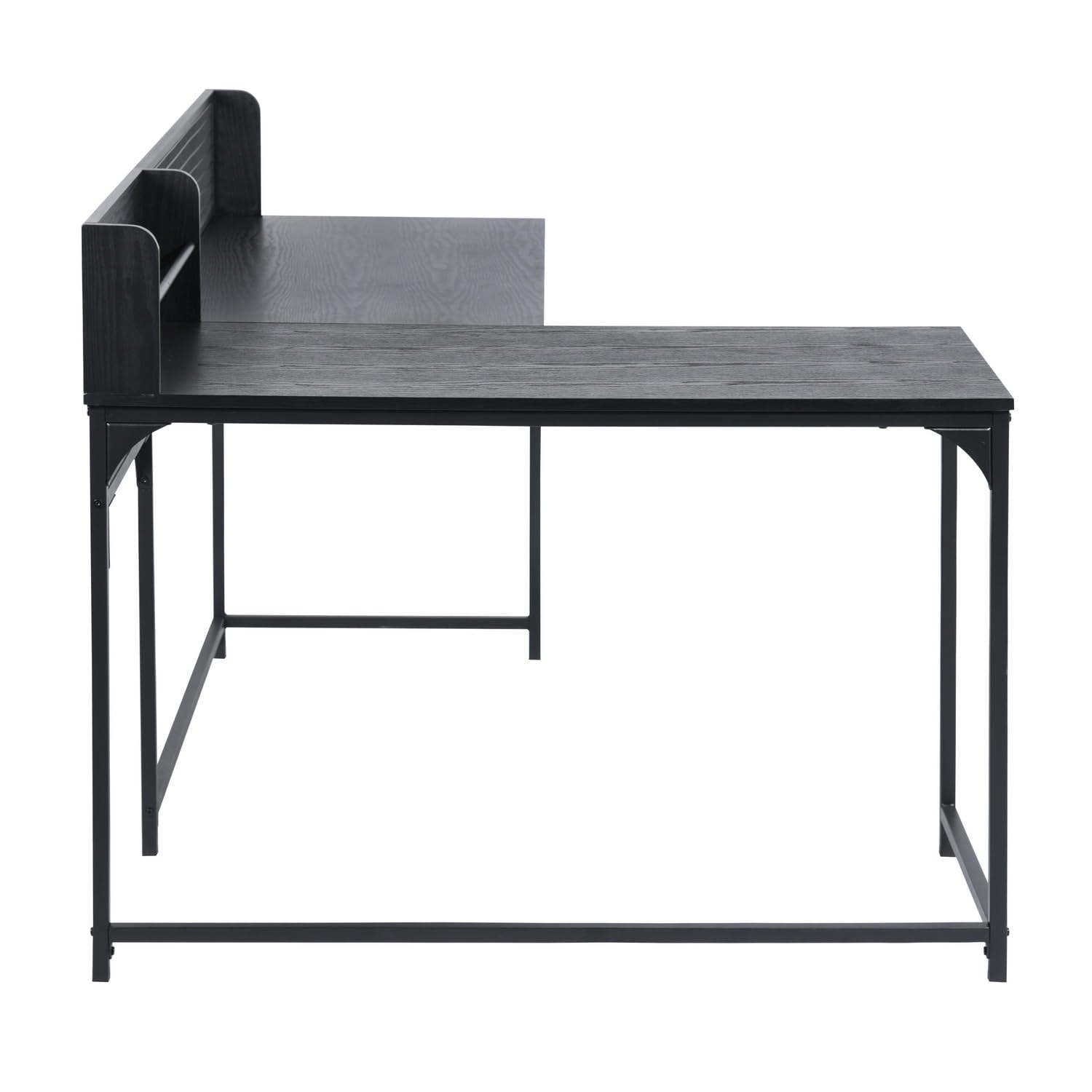 FurnitureR Escritorio esquinero en Forma de L, Mesa Industrial para computadora, Gran Superficie de Almacenamiento con Patas de Metal, estación de Trabajo para computadora, Escritorio de Estudio para