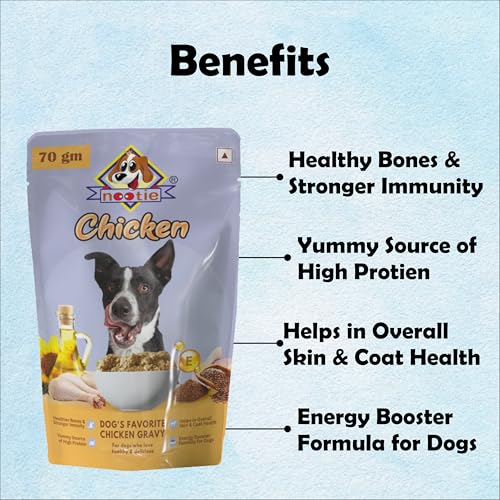 Image of Nootie Dog's Favorite Chicken Gravy-(70g) Natural Ingredients, Easy to Digest, Enhances Dog Food Gravy for Dogs, Dog Chicken Gravy, Wet Gravy for Dogs, Dog Food Topper (Pack of 3x70g)