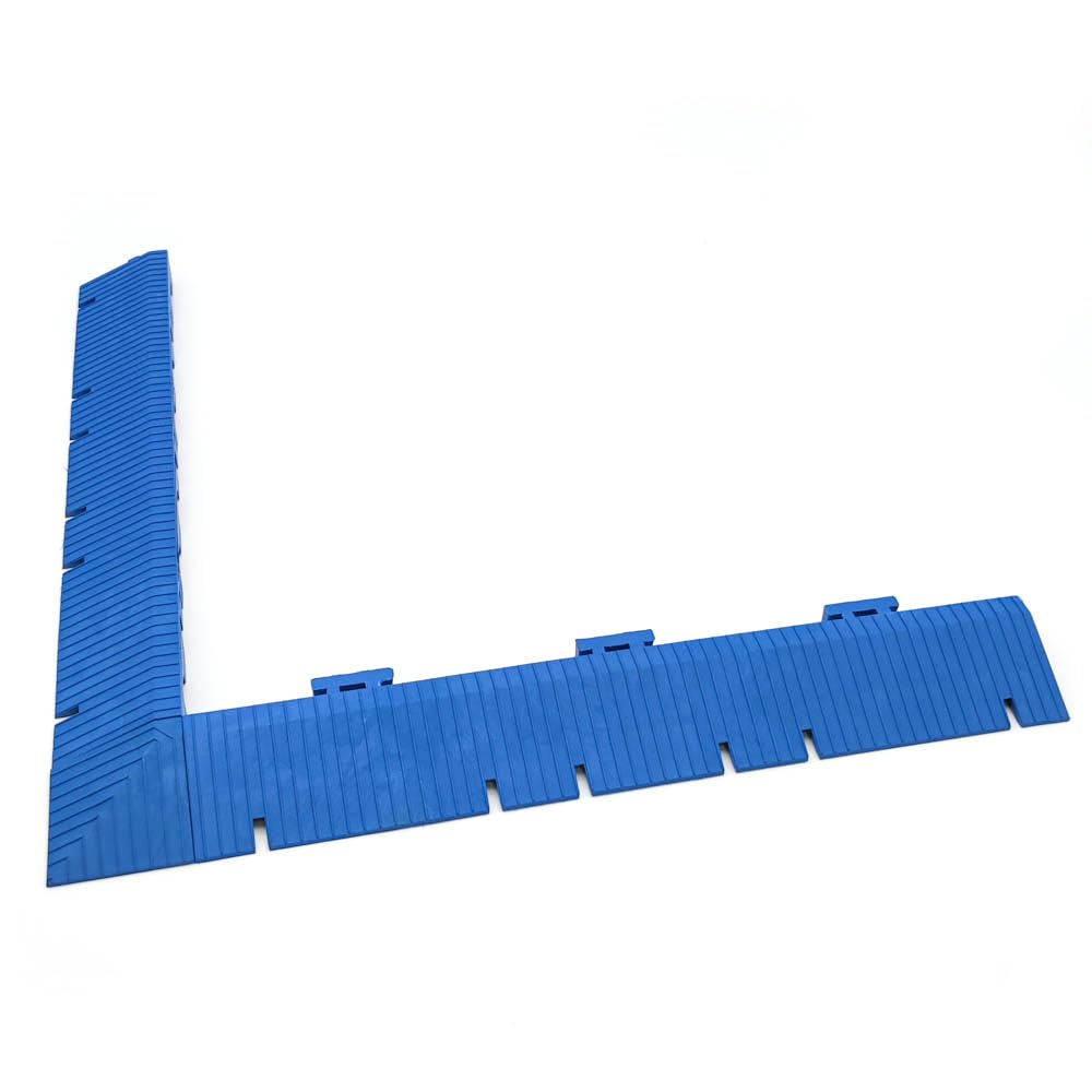 Kit 2 rampas + Esquinera PVC azul 33x5x2cm antihumedad resistente cambio de nivel paso vehículos