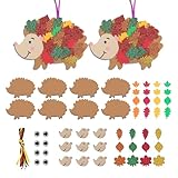 8 Stück Igel Bastelset Herbst Basteln Kinder,Bastelset Kinder ab 2 3 4 5 6 Jahre Igel Filz Diy Bastelsets Kreative Machen Kunst Herbstbasteln Kits Fensterbilder Kindern Herbstdeko für Mädchen Junge