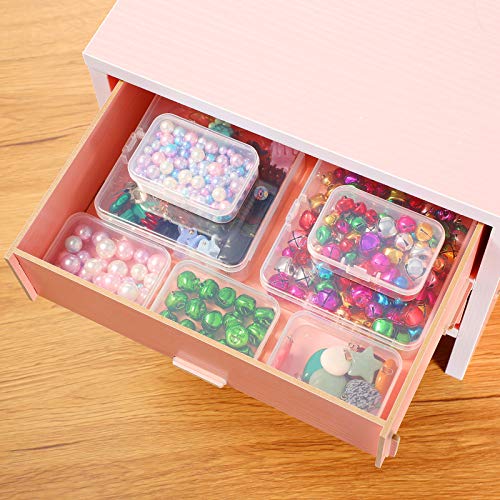 Image of Jetec 30 Pieces Mini Plastic Clear Beads Storage Containers Box for Collecting Small Items, Beads, Jewelry, Business Cards, Game Pieces, Crafts (2.5 x 1.7 x 0.8 Inch)