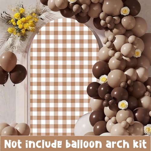 Funda para arco decorativo ajedrezada marrón 6 ft miniatura 2
