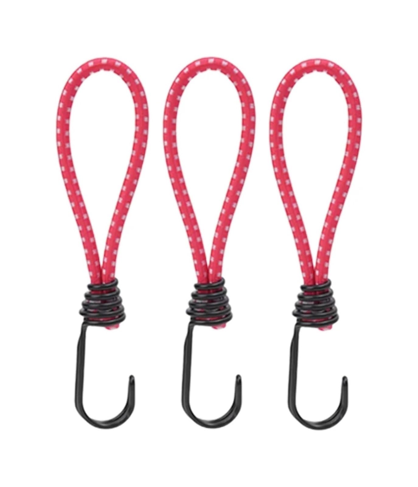 Outdoor Tie Down Rope, Bungee Cords With Hooks 3 pcs Multicolor For Camping Tent And Luggage(Red - 5pcs)