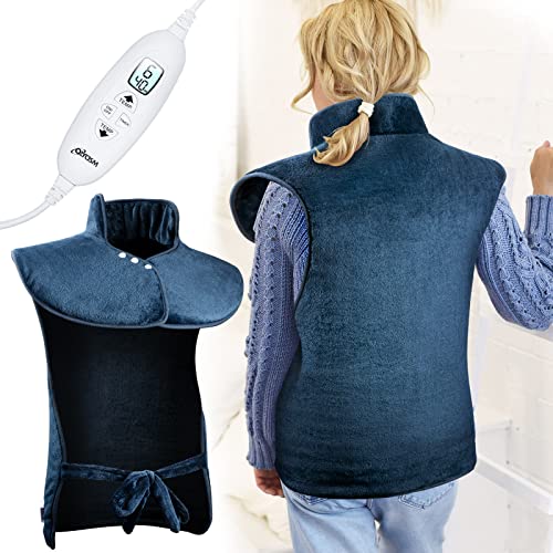 Olycism Almohadilla Térmica Eléctrica para Espalda Hombros y Cuello con Apagado Automático Almohadilla Térmica 60x100 cm 10 niveles Temperatura 9 Ajustes de Tiempo Lavable a Máquina hasta 40 °C Cover