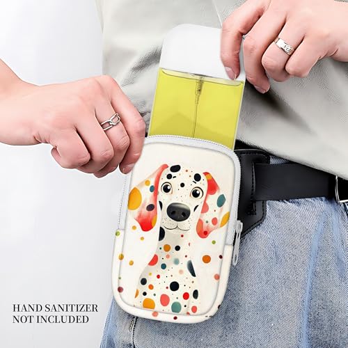Image of Hand Sanitizer Spray Case, Compatible with Touchland Hand Sanitizer Mist Spray, Portable Mini Pouch, Fashion Accessory Keychain with Snap Hook 1FL. OZ., Spotted Dog