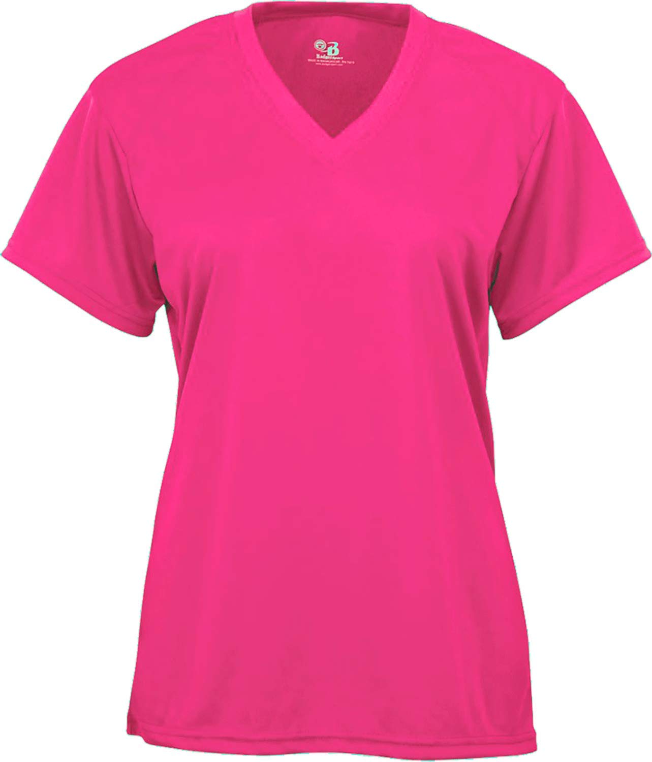 Badger Sports B-Core Ladies' V-Neck Tee Hot Pink Medium