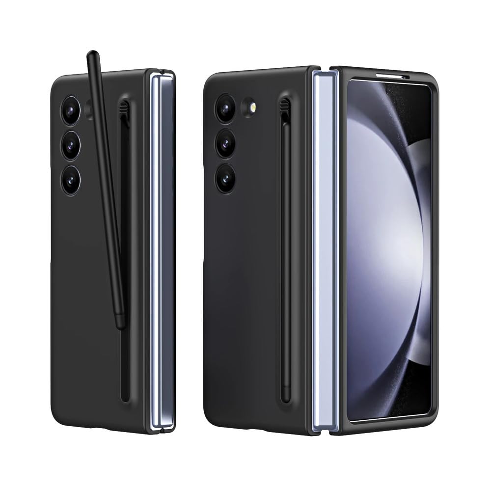 Per Samsung Galaxy Z Fold 6 ZFold6 Custodia Touch Pen colorata con accessori di copertura pieghevole in pellicola temperata, nero, solo per custodia Galaxy Z Fold 6 (senza pellicola)