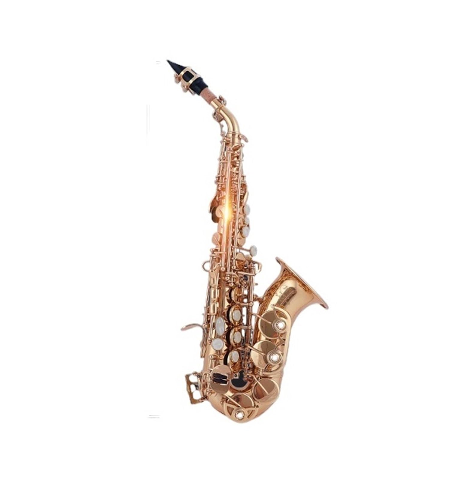 Saxophone Laiton Laqué Or Instrument À Vent Courbé Aigu B Plat Étudiant Débutant Jouant du Saxophone