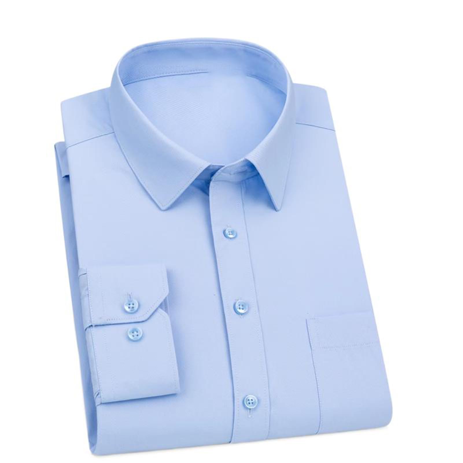Camicia Manica Lunga Uomini Business Professionale Casual Larga A Righe A Quadri Mezza età e Anziani-Colore5-