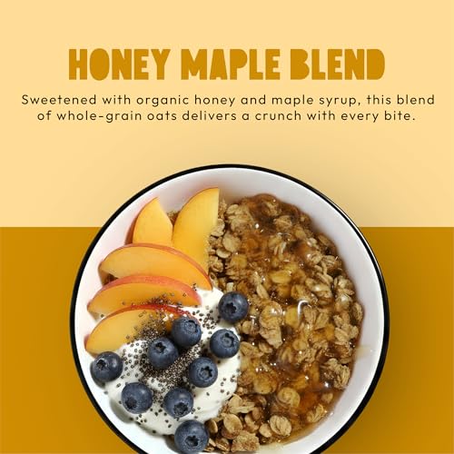 Image of Kelly's Four Plus Granola Cereal | Honey Maple Healthy Granola for Yogurt | Hand Made Snacks for Breakfast - 12 oz