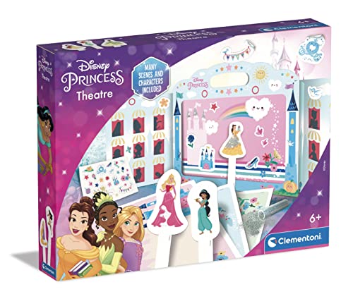 Clementoni 18727 Disney Princess Theaterkunst und Basteln für Mädchen ab 6 Jahren, kreatives Lernspielzeug, hergestellt in Italien, Mehrfarbig