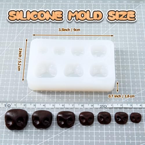 Image of Nuvretk 7 Cute Silicone Molds for Needle Felting - Dog Nose Shapes for Stuffed Animals, DIY Crafts, and Accessories (Square)