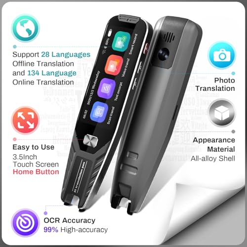Image of AI Translation Pen, S8H Translator Pen, Reading Pen for Dyslexia, Language Translator Device, Scan Reader Pen, Support 131 Languages Online & Offline Translation, for Student Lecture Travel