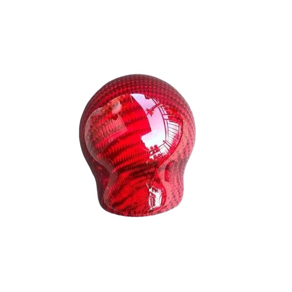 SXQPOCAR Automatic Manual Red Carbon Fiber Gear Shift Knob for Toyota GT86 for Subaru BRZ for WRX for STI Shift Lever Head(Manual Gear)